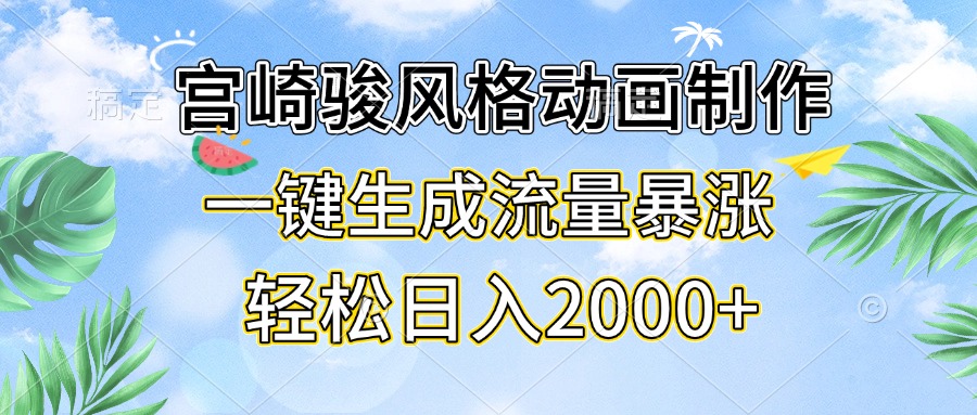（13386期）宫崎骏风格动画制作，一键生成流量暴涨，轻松日入2000+_山林科技社-山林科技社