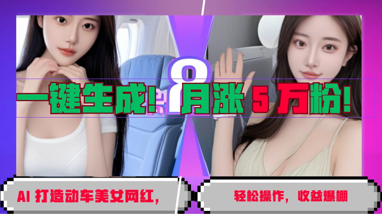 一键生成！AI 打造动车美女网红，轻松操作月涨5万粉，收益爆棚_山林科技社-山林科技社