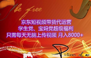 京东短视频带货代运营揭秘：学生党宝妈党轻松月入8000+，无脑上传视频即可-山林科技社