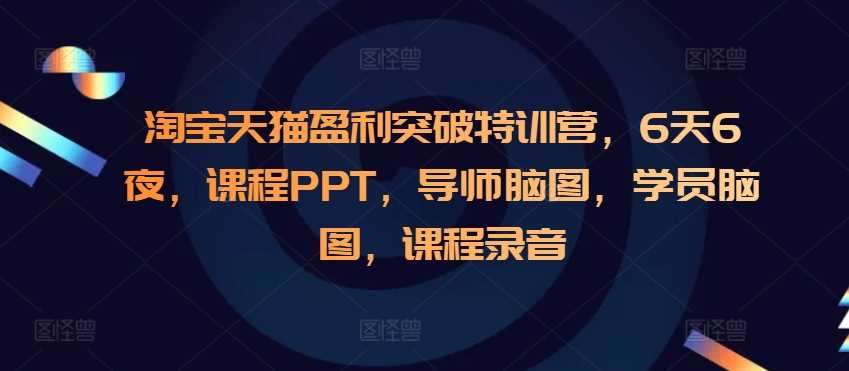 淘宝天猫突破盈利特训营：6天6夜课程PPT、导师脑图、学员脑图及课程录音全解析！-山林科技社