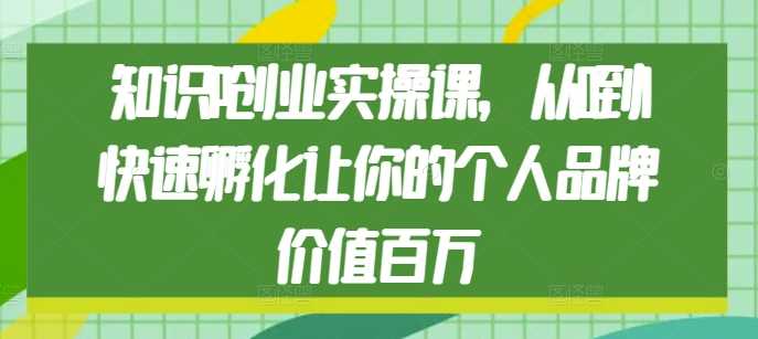 知识IP创业实操课：从0到1快速孵化，打造百万个人品牌价值-山林科技社