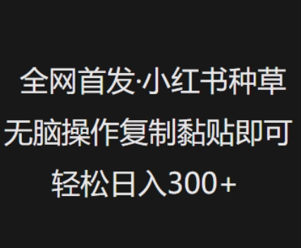 全网首发的小红书种草笔记玩法，只需复制黏贴即可，每天可获利300+！-山林科技社