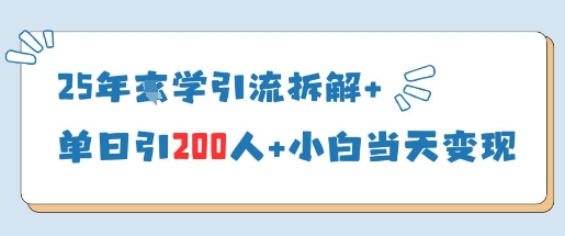 25年国学引流拆解+单日引200人+小白当天就能变现！——山林科技社-山林科技社