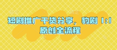短剧推广干货分享，豹剧 1:1原创全流程！——山林科技社-山林科技社