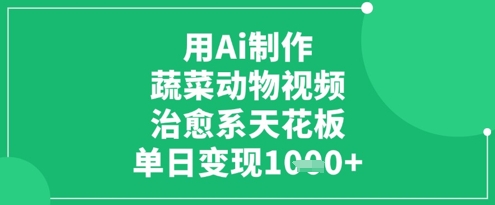 用Ai制作蔬菜动物视频，治愈系天花板，单日变现1k！——山林科技社-山林科技社