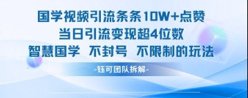 国学视频引流条条10W+点赞当日引流变现超4位数！——山林科技社-山林科技社