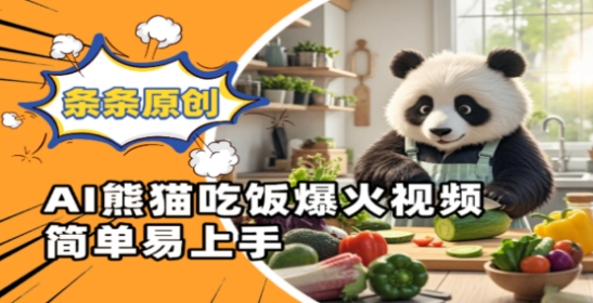 Ai熊猫吃饭爆火视频，条条原创，简单易上手！——山林科技社-山林科技社
