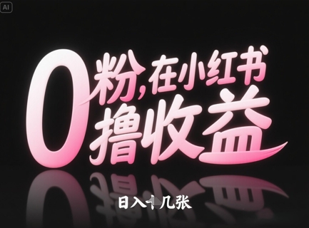 0粉在小红书撸收益，日入几张！——山林科技社-山林科技社