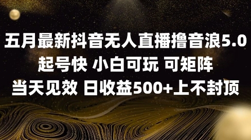 2025五月最新无人直播撸音浪单日产出5张+实操教程【揭秘】！——山林科技社-山林科技社