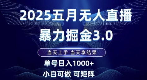 2025五月无人直播暴力掘金3.0，当天上手，当天拿结果，单号日入1k+小白可做可矩阵【揭秘】！——山林科技社-山林科技社