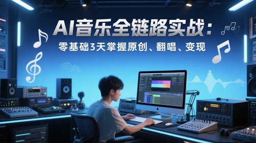 AI音乐全链路实战变现课：零基础3天掌握原创、翻唱、变现！——山林科技社-山林科技社