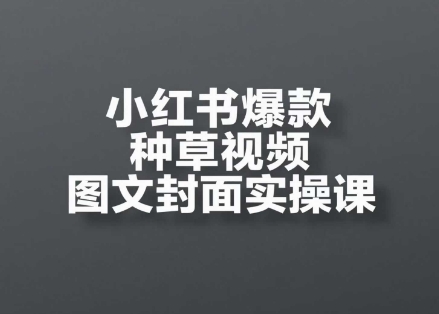 小红书爆款种草视频图文封面实操课，​开店、选品、引流、变现全流程！——山林科技社-山林科技社