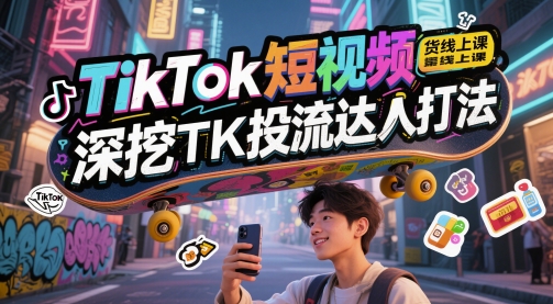 TikTok短视频带货线上课，深挖TK投流达人打法！——山林科技社-山林科技社