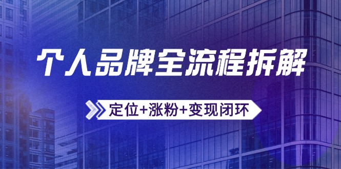 （14799期）个人品牌全流程拆解：定位+涨粉+变现闭环，微信生态运营与资源整合！_山林科技社-山林科技社