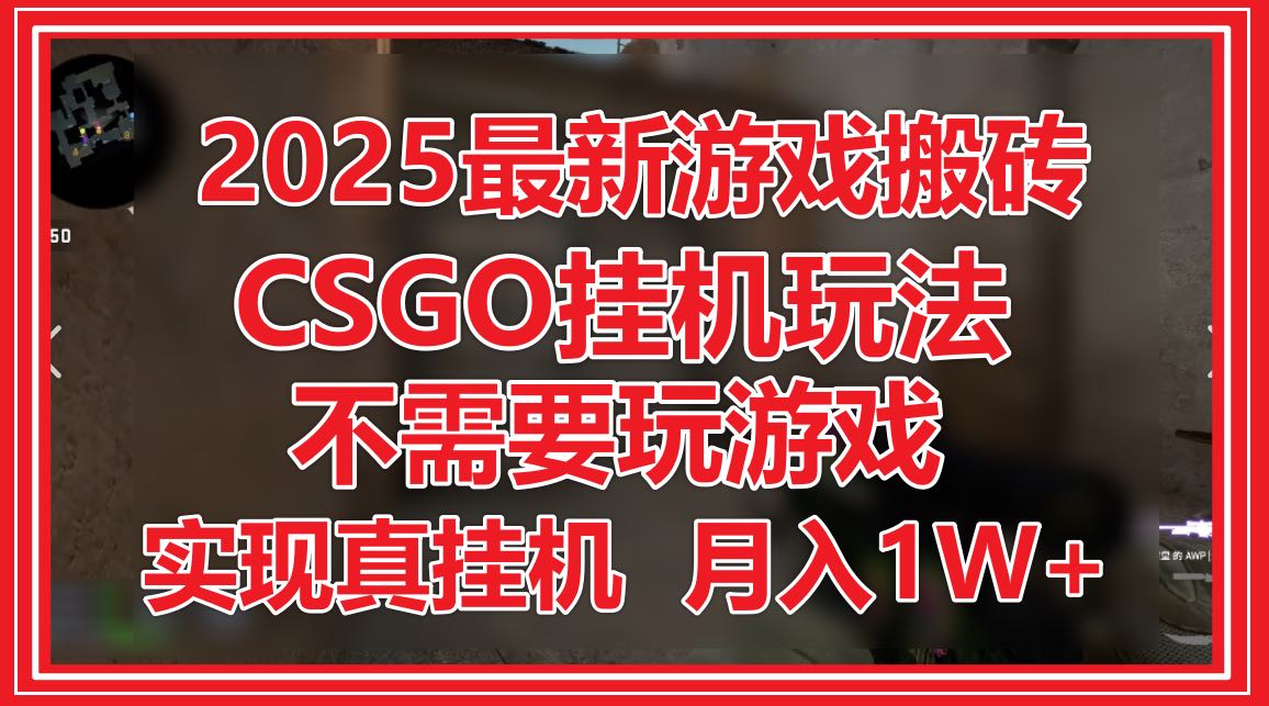 （14743期）2025最新游戏搬砖，CSGO挂机，不需要玩游戏，实现真挂机，月入1W+！_山林科技社-山林科技社