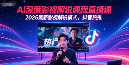 AI深度影视解说课程直播课，2025最新影视解说模式，抖音热推！——山林科技社-山林科技社