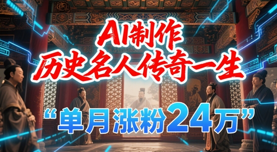 暴力起号！用AI制作历史名人传奇一生，单月涨粉24W，涨粉+变现赛道黑马来了！——山林科技社-山林科技社