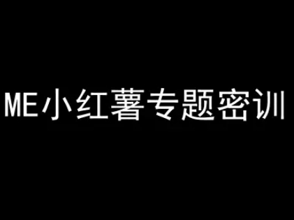 ME小红薯专题密训-小红书电商教程！——山林科技社-山林科技社