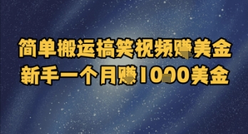 简单搬运搞笑视频挣美金，新手一个月入1k美金！——山林科技社-山林科技社