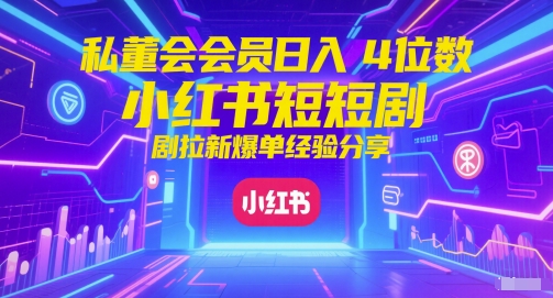 私董会会员日入4位数小红书红果短剧拉新爆单经验分享！——山林科技社-山林科技社