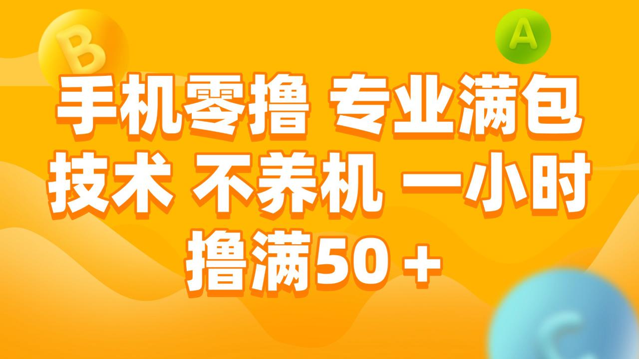 （15059期）手机零撸 专业满包技术 不养机 一小时撸满50+！_山林科技社-山林科技社