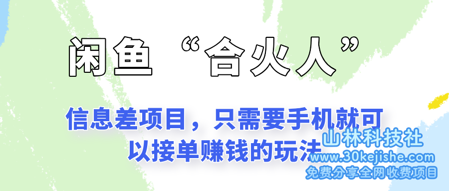 闲鱼“合火人”玩法，一个只需要手机就能赚钱的小项目_山林科技社-山林科技社
