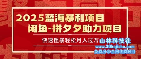 2025 最新闲鱼蓝海暴利项目 快速粗暴让你月入过1W不是梦，保姆级教程【揭秘】——山林科技社-山林科技社