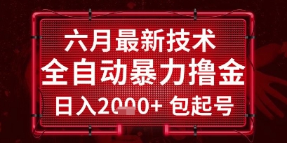 六月最新技术全自动暴力撸金，稳定日入2k+包起号，长期稳定【揭秘】！——山林科技社-山林科技社