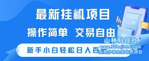 最新挂G项目，操作简单，交易自由，新手小白轻松日入100+【揭秘】——山林科技社-山林科技社