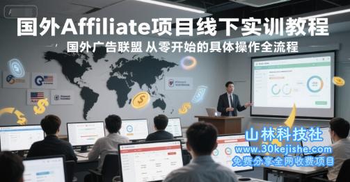 国外Affiliate项目线下实训教程，国外广告联盟从零开始的具体操作全流程——山林科技社-山林科技社