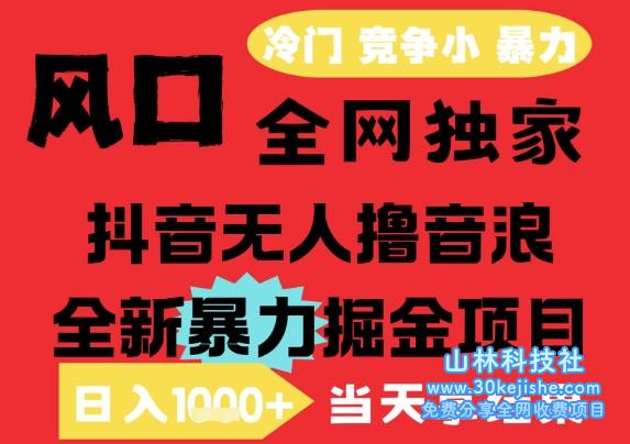 25年6月高爆抖音无人直播最新撸音浪掘金项目，解放双手小白可做，无脑日入1k+，门槛低【揭秘】——山林科技社-山林科技社
