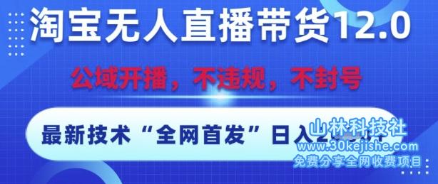 淘宝无人直播带货12.0，最新技术，不封号，不违规，操作简单，开播爆单，日入多张【揭秘】——山林科技社-山林科技社