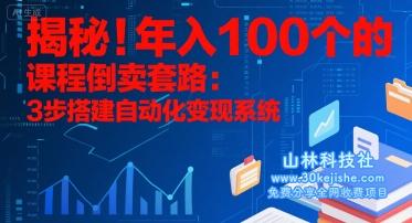 揭秘！年入100个的课程倒卖套路：3 步搭建自动化变现系统——山林科技社-山林科技社