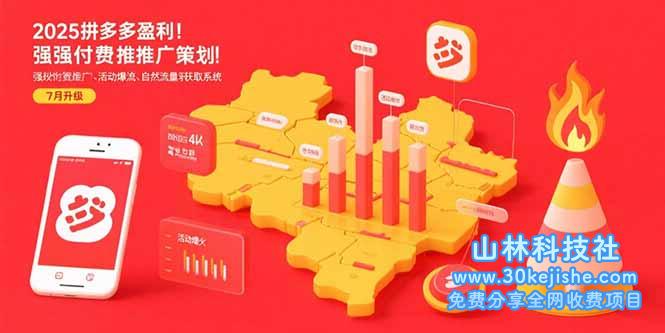 （15509期）2025拼多多盈利地图：强付费推广策略/活动爆流/自然流量获取系统(7月更新)_山林科技社-山林科技社