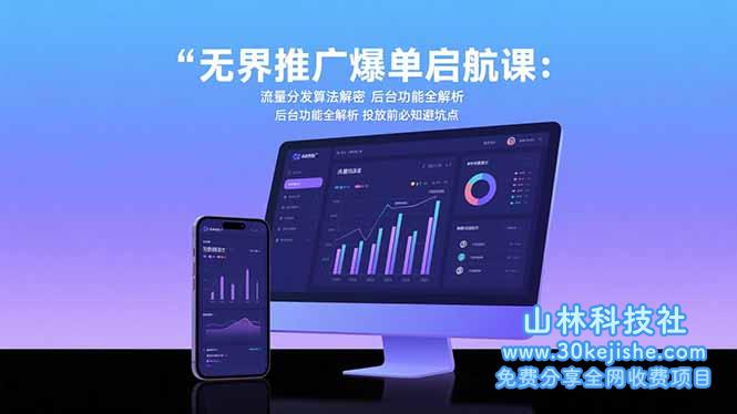 （15567期）无界推广爆单启航课：流量分发算法解密 后台功能全解析 投放前必知避坑点_山林科技社-山林科技社