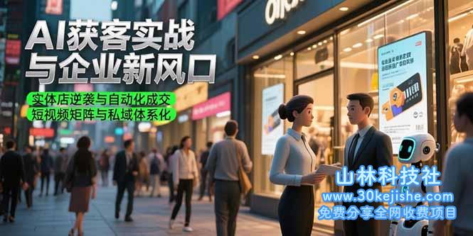 （15348期）AI获客实战与企业新风口，实体店逆袭与自动化成交 短视频矩阵与私域体系化_山林科技社-山林科技社