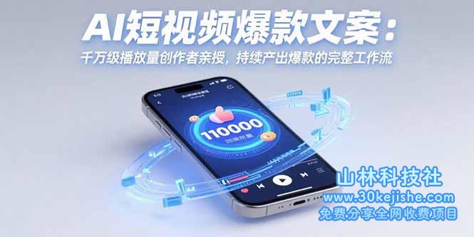 （15569期）AI短视频爆款文案：千万级播放量创作者亲授，持续产出爆款的完整工作流_山林科技社-山林科技社