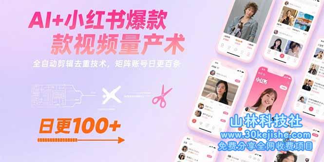 （15542期）AI+小红书爆款视频量产术：全自动剪辑去重技术，矩阵账号日更百条_山林科技社-山林科技社