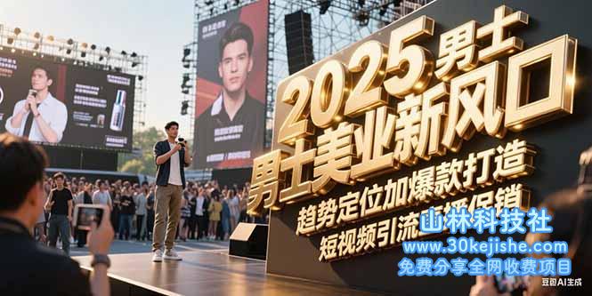 （15190期）2025男士美业新风口，趋势定位加爆款打造，短视频引流直播促销_山林科技社-山林科技社
