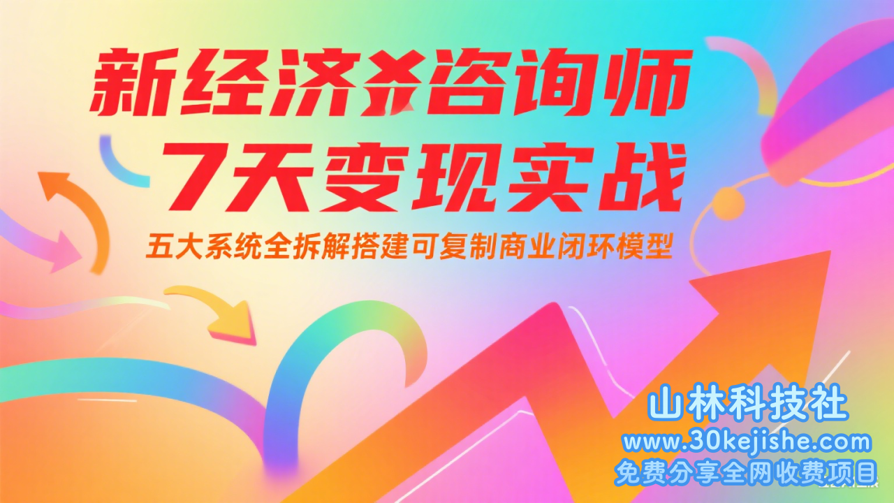 新经济咨询师 7 天变现实战：五大系统全拆解搭建可复制商业闭环模型_山林科技社-山林科技社