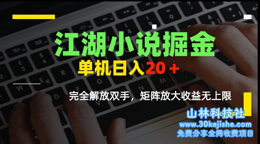 （15373期）江湖小说掘金，单机日入20＋，完全解放双手，矩阵放大收益无上限_山林科技社-山林科技社