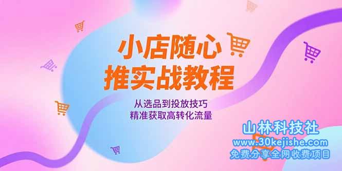 （15205期）小店随心推实战教程，从选品到投放技巧，精准获取高转化流量_山林科技社-山林科技社
