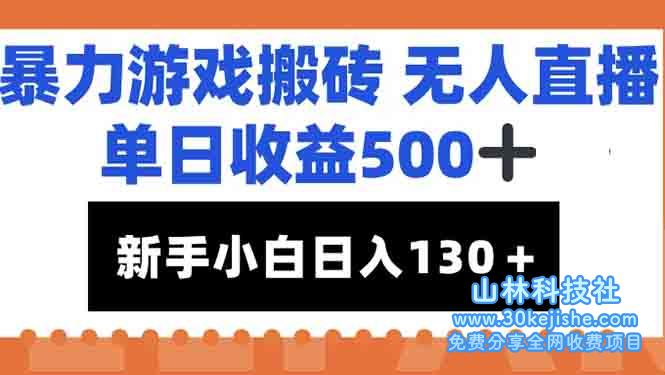 （15112期）暴力游戏搬砖无人直播，单日收益500+，新手小白也能日入100+！_山林科技社-山林科技社