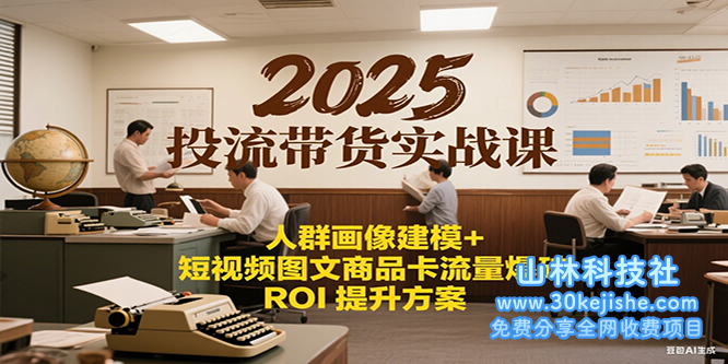 2025投流带货实战课：人群画像建模+短视频图文商品卡流量爆破ROI提升方案_山林科技社-山林科技社