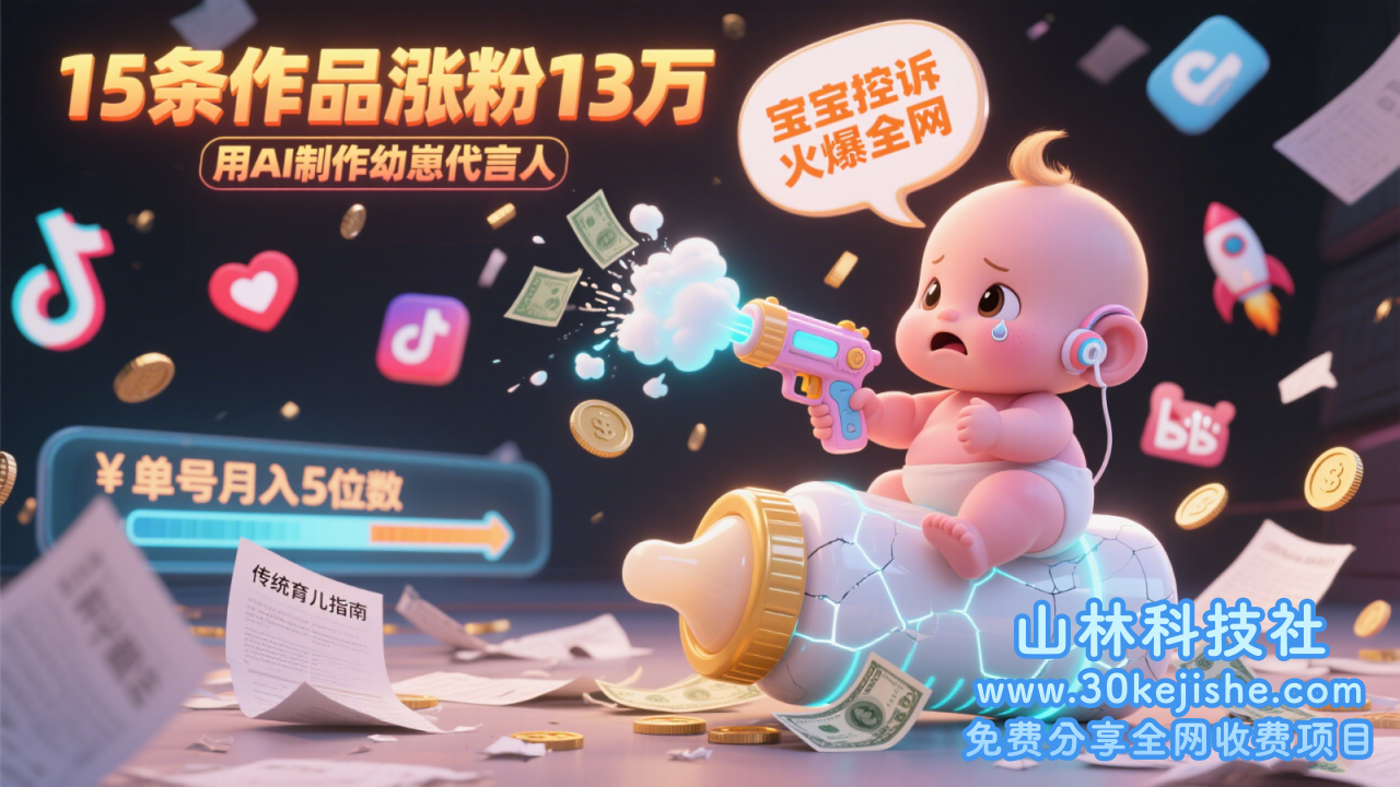图片[1]-用AI制作幼崽代言人，宝宝的控诉火爆全网，15条作品涨粉13万，单号月入5位数实操教程_生财有道守业网-生财有道