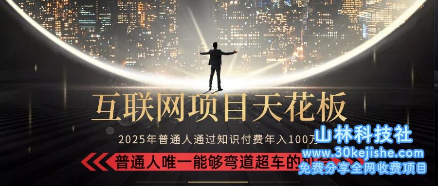 （15361期）2025“互联网项目天花板”：不做韭菜，做镰刀！“月入 10W+ 普通人弯道…_山林科技社-山林科技社
