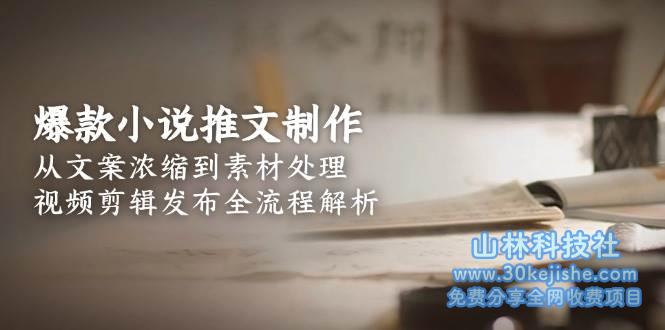 爆款小说推文制作，从文案浓缩到素材处理，视频剪辑发布全流程解析！_山林科技社-山林科技社