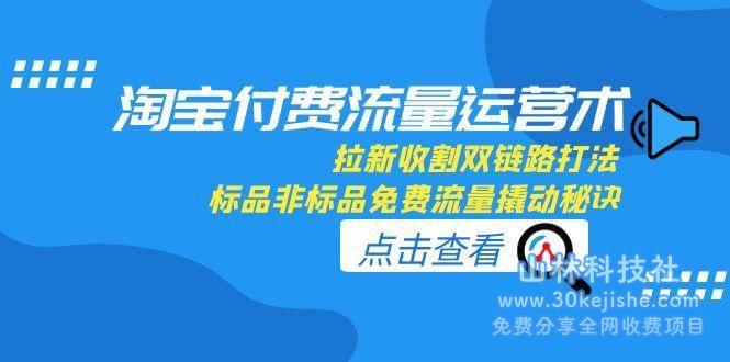 淘宝付费流量运营术，拉新收割双链路打法，标品非标品免费流量撬动秘诀_山林科技社-山林科技社