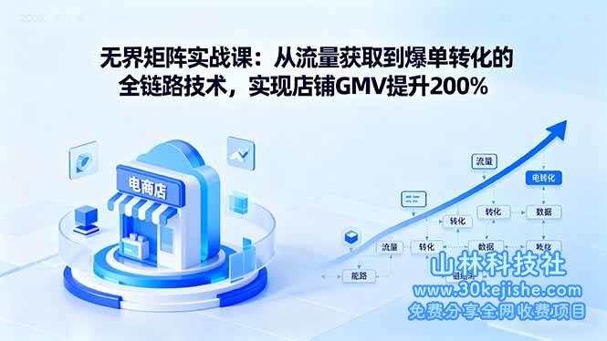 （第3期）无界矩阵实战课：从流量获取到爆单转化的全链路技术，实现店铺GMV提升200%！-山林科技社
