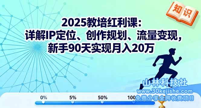 （第11期）2025教培红利课：详解IP定位、创作规划、流量变现，新手90天实现月入20万！-山林科技社